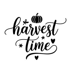 Harvest Time. Fall Vector Design Isolated on White Background