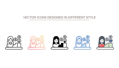 Naklejka premium Cashier icon design with white background stock illustration