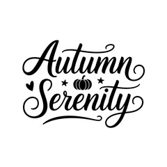 Autumn Serenity. Fall Vector Design Isolated on White Background