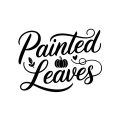 Painted Leaves. Fall Vector Design Isolated on White Background