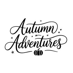 Obraz premium Autumn Adventures. Fall Vector Design Isolated on White Background