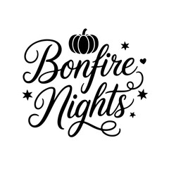 Bonfire Nights. Fall Vector Design Isolated on White Background