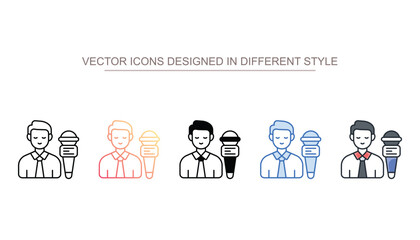 Journalist icon design with white background stock illustration