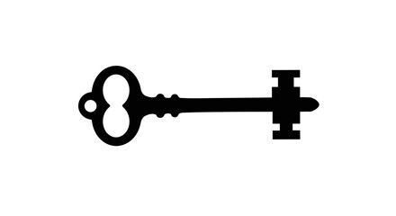 Vintage Skeleton Key Silhouette &ndash; Antique Lock Key Vector Illustration