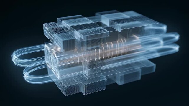 Intricate cryopackaging structure highlighting quantum chip interfaces and superconducting material interactions within advanced quantum technology research