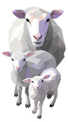 Sheep family geometric illustration
