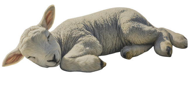 Baby lamb resting image