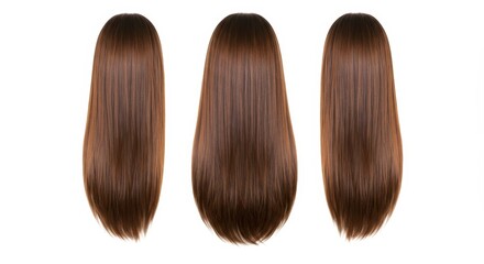 Illustration of Long Brown Brunette Hair Style Fashionable and Elegant