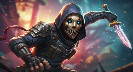 Fantasy Warrior in VR Combat Scene