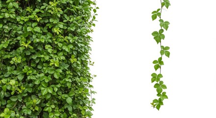 Isolated Plant Background of Green Foliage Leaves Ivy Wall Nature