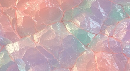 Iridescent fractured surface with pearly luster