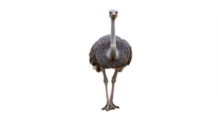Ostrich Bird Wildlife Animal Portrait Isolated on White Background