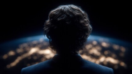 Astronaut Gazing at Earth  Cinematic Space Exploration Image