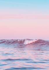 Fototapeta premium Photo Ocean Wave Pink Sky Sunset Nature Beach Summer Travel