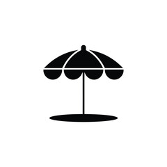 Beach umbrella parasol symbol design with transparent background for summer vacation