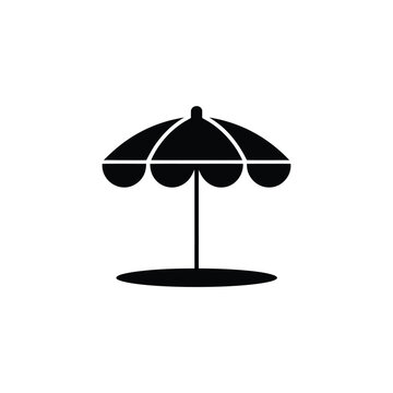 Beach umbrella parasol symbol design with transparent background for summer vacation