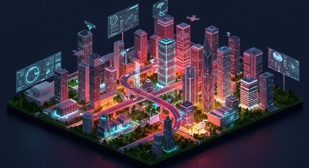 Miniature Futuristic City Model