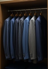 Inside Wardrobe View Stylish Suits Clothes Fashion Apparel Jackets