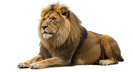 Obraz premium Photo of Majestic Lion Portrait Isolated on White Background