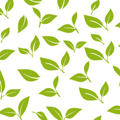 tea leaf seamless pattern. Simple Floral Seamless Pattern. silhouette leaf background