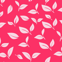 tea leaf seamless pattern. Simple Floral Seamless Pattern. silhouette leaf background