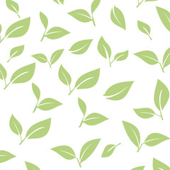 Minimalist Leaf Pattern. leaves vector pattern background. tea leaf seamless pattern