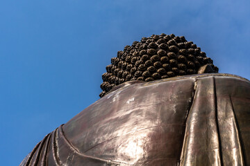 Horizontal Back-side view of Chinese Style Buddha in Hong Kong - Buddhism Believe in Hong Kong
