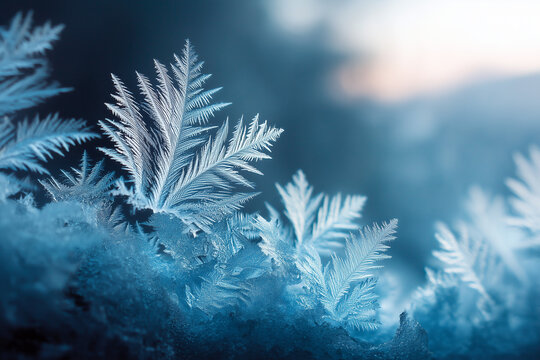 frost flower on the winter window