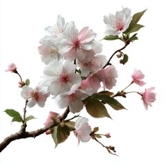 Naklejka premium Potted cherry blossom branch, delicate vector art, white background