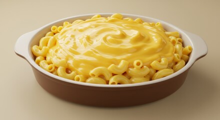 Realistic Macaroni Cheese Pasta Food in Bowl Delicious Gourmet Meal