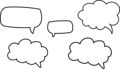 HandDrawn Speech Bubbles Cartoonish Dialogue Balloons with Unique Shapes and Designs for Projects