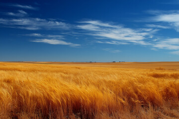 wheat field and blue sky