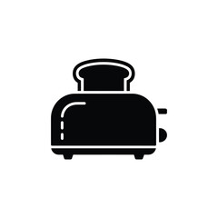 Obraz premium Black Toaster with Toast on Transparent Background Home Kitchen Appliance Icon