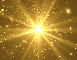 Obraz premium Golden radiating light burst