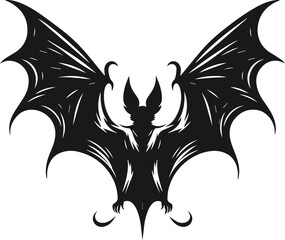 Black silhouette of a bat animal vector