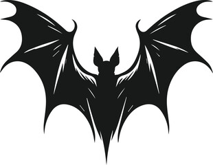 Black silhouette of a bat animal vector