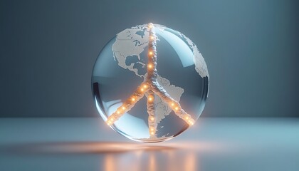 Globe with Peace Sign