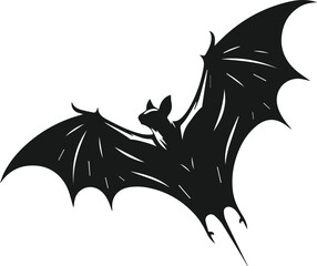 Black silhouette of a bat animal vector