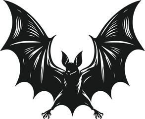 Black silhouette of a bat animal vector