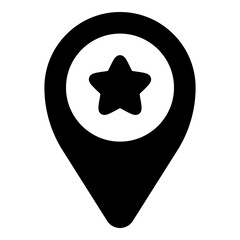 Pin location with star icon for favorite places and landmarks