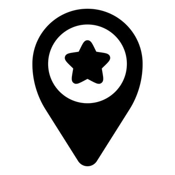 Pin location with star icon for favorite places and landmarks