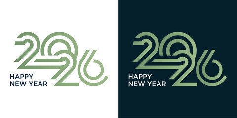 happy new year 2026 logo on black background, for poster, calendar