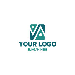 VOA initial logo design, Industrial logo, online logo