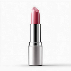 Isolated on white background soft pink lipstick in minimalist tube design sharp edge elegant natural beauty theme