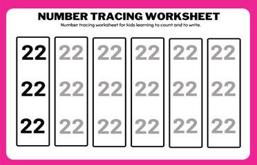 Number tracing practice worksheet with Worksheet for learning numbers. Number training writes and counts numbers. Exercises handwriting practice	