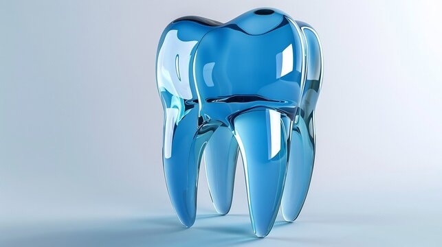 3d rendered illustration of a tooth with a protective enamel shield symbolizing fluoride protection clean white background