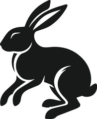 Vector cute animal rabbit drawing silhouette illustration
