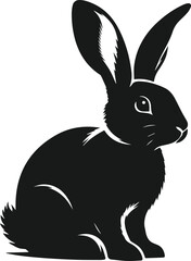 Vector cute animal rabbit drawing silhouette illustration
