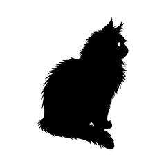 Black maine coon cat silhouette vector art for pet lovers and animal enthusiasts graphic design resource