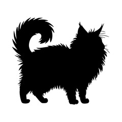 Maine coon cat silhouette vector image for pet lovers and cat breed enthusiasts black and white design